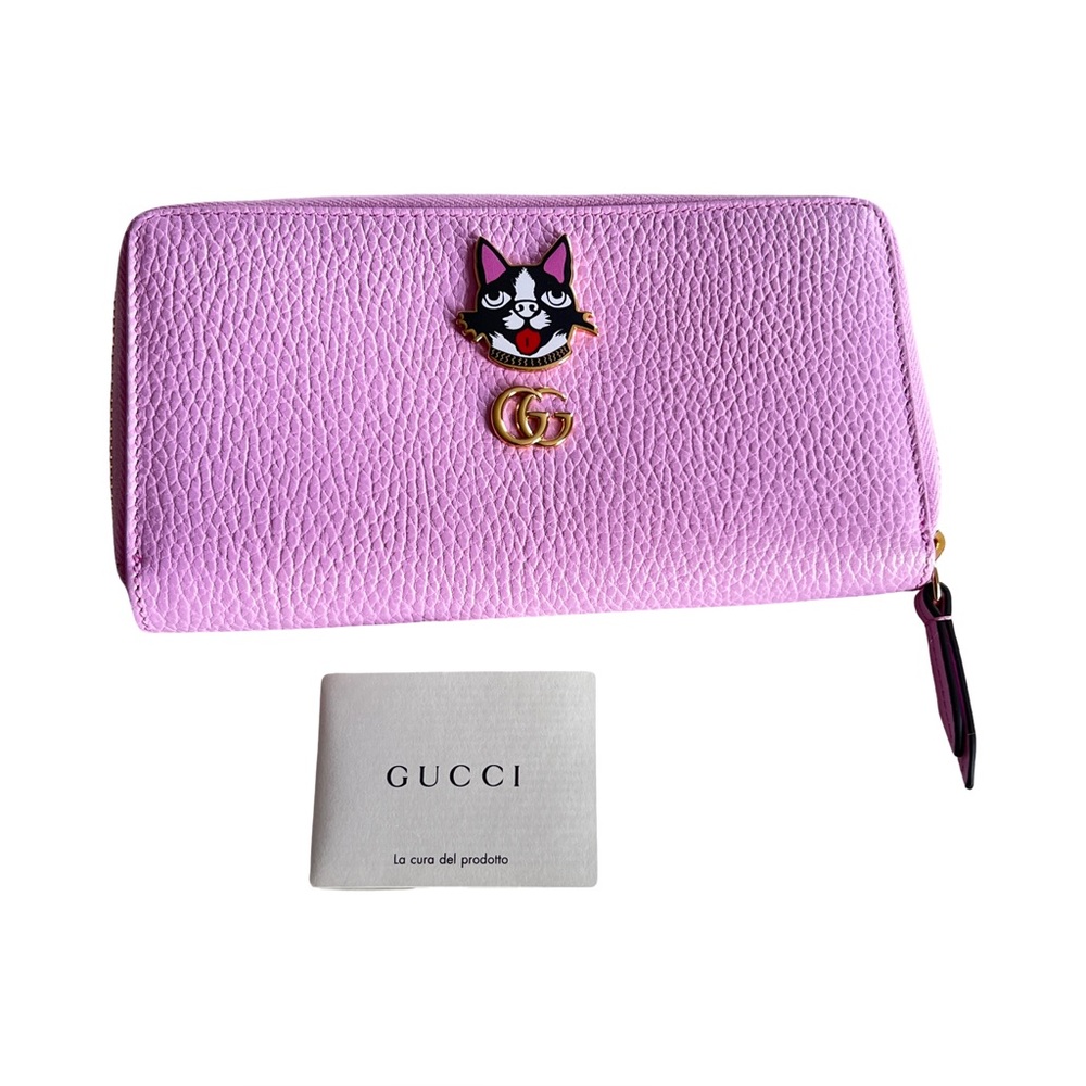 Gucci Limited Edition GG Marmont Bosco Zip Around Wallet – Pink Calfskin